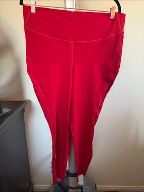 lululemon athletica Bright Red High-Rise Leggings, 25 inch inseam